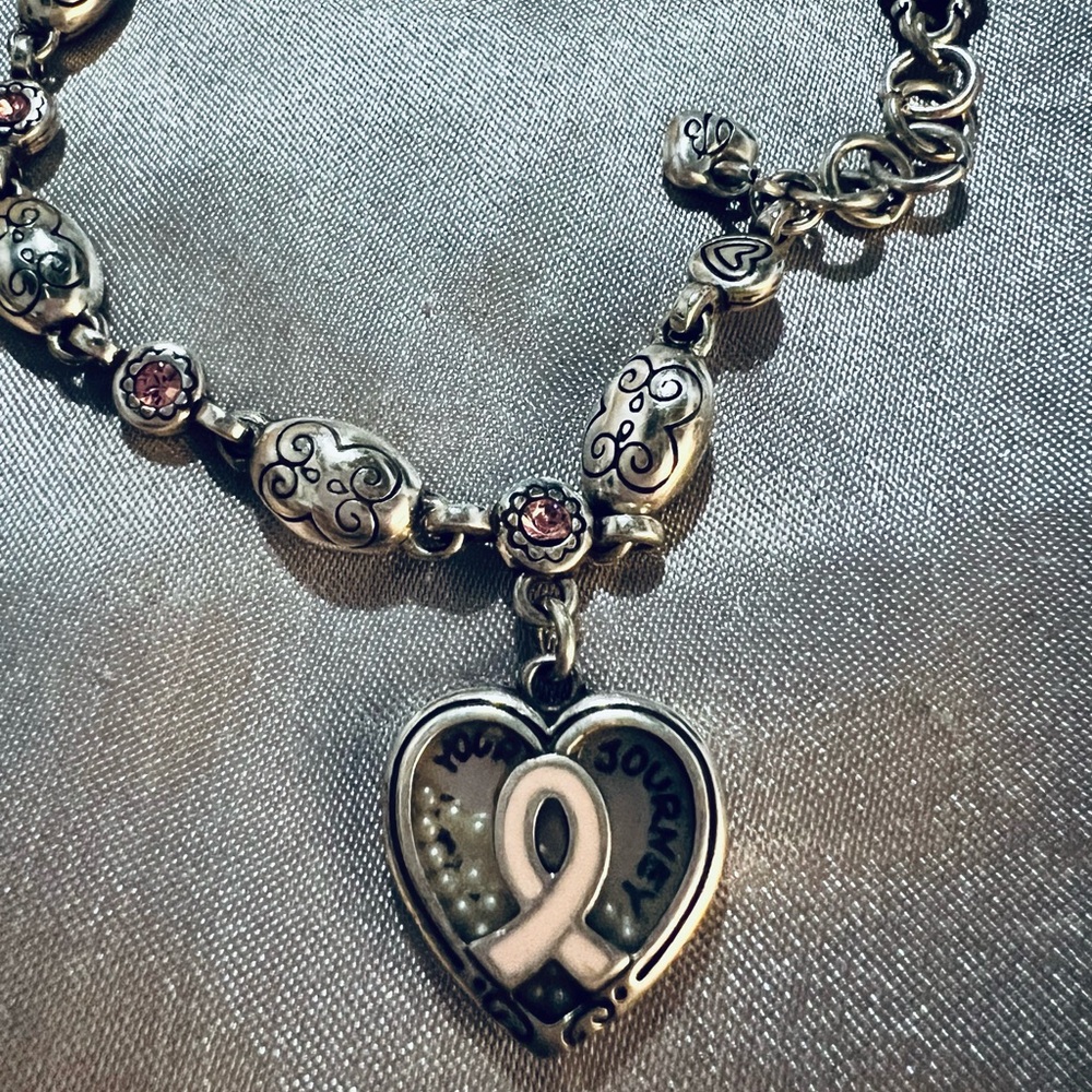 Brighton Power of Pink Breast Cancer Ribbon Your Journey Love Heals Bracelet